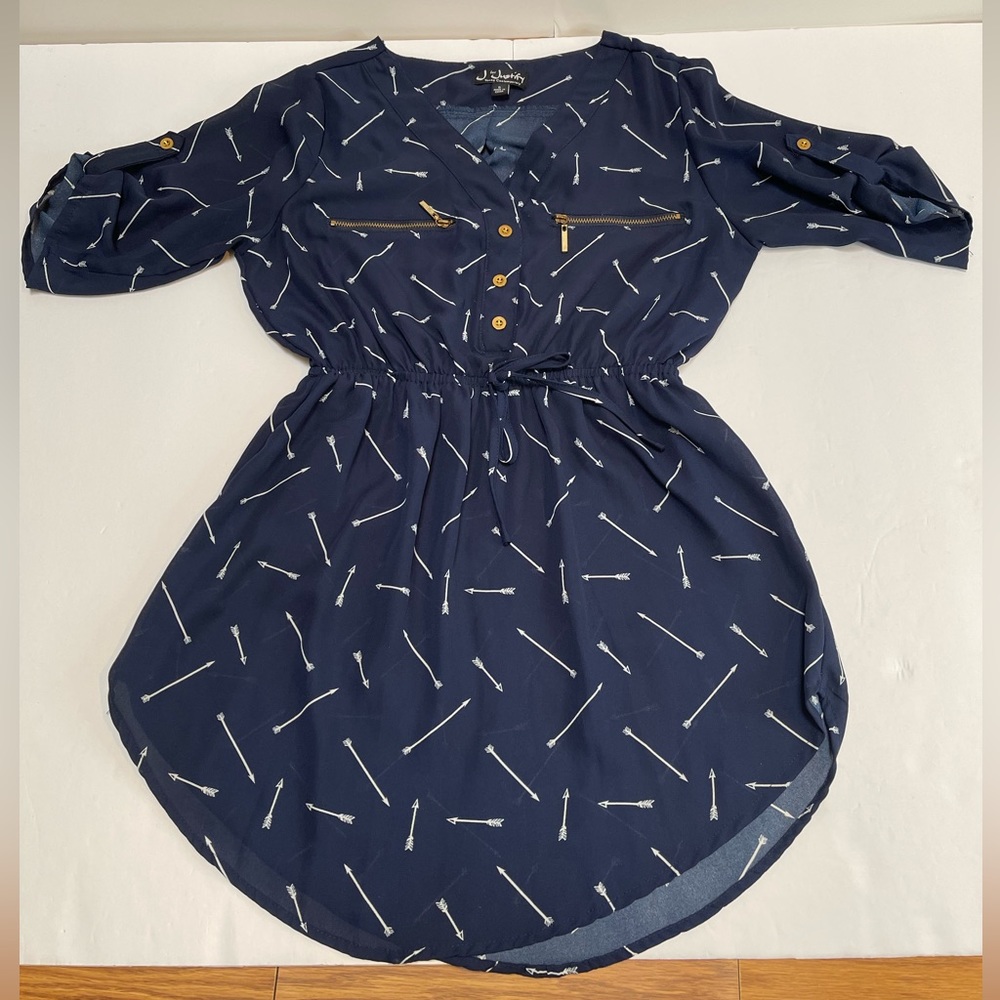 Womens J for Justify Young Contemporary Navy Blue Arrows Top Size Small JD